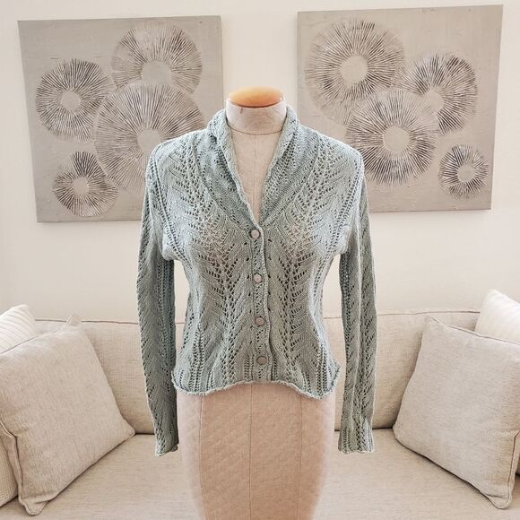 J. Jill Sweaters - J.Jill Crochet Cardigan sz SP